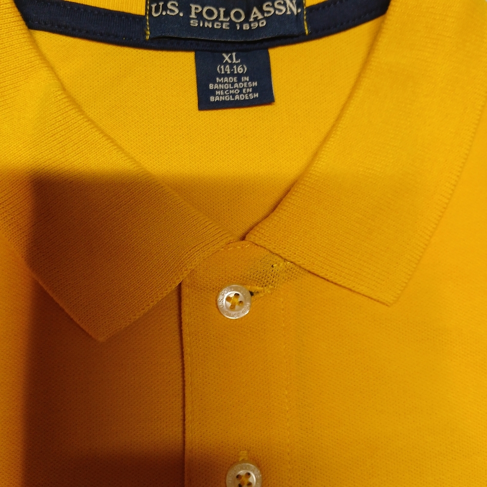 U.S. Polo Assn. Boys XL (14-16) Polo Shirt - Mustard Yellow - NWT - Picture 2 of 6